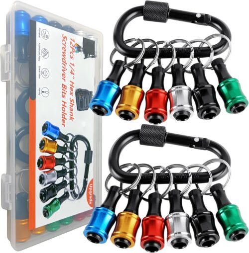 12PCS Bit Holders 1/4 Socket, Hex Shank Screwdriver Bit Holder for Impact Driver Drill Bit Keychain Extension Bar Quick Release Easy Change, Screwdriver Bit Holders for Tools & Home Improvement Gift - Image 2