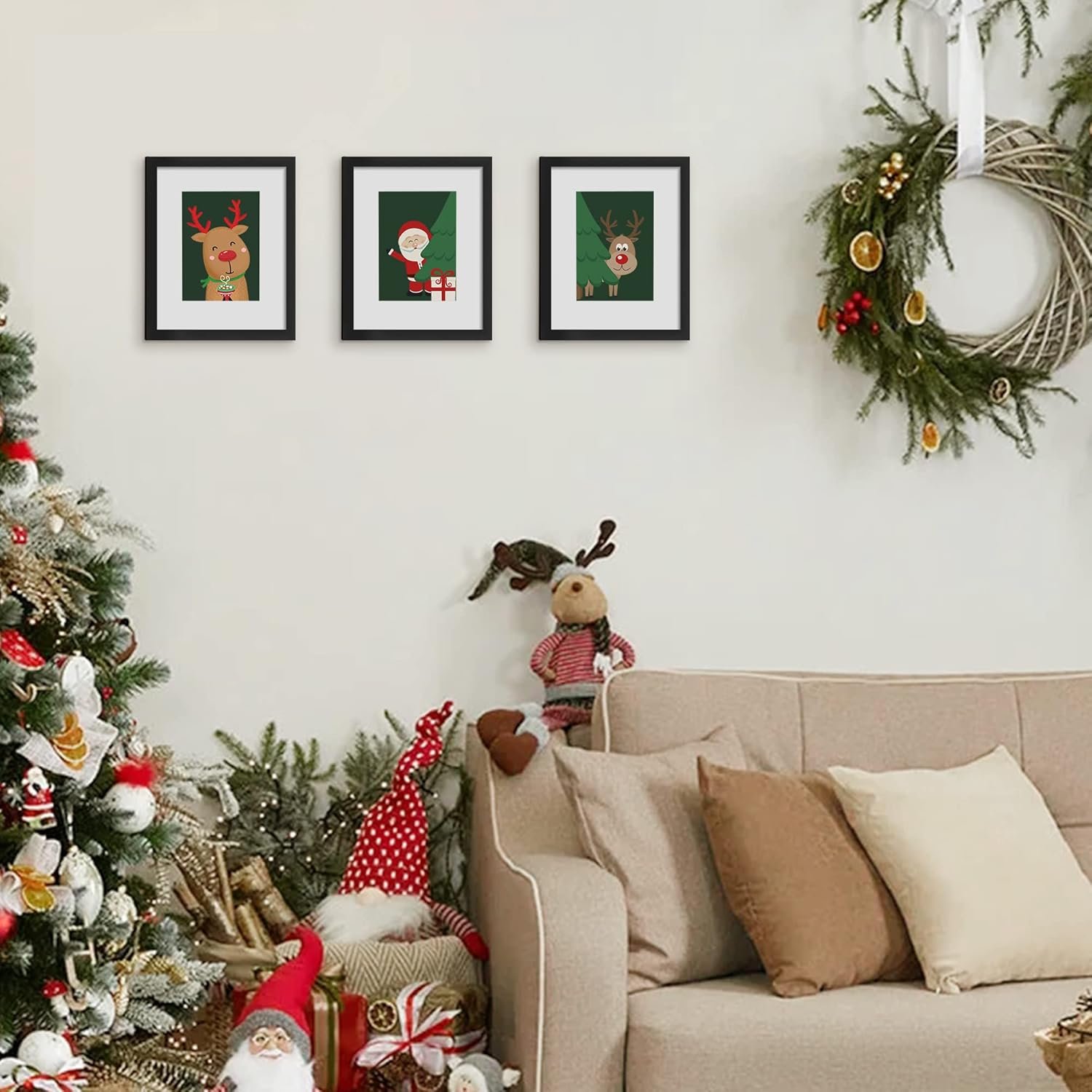 upsimples 8x10 Picture Frame Set of 5, Display Pictures 5x7 with Mat or 8 x 10 Without, Wall Gallery Photo Frames, Black - Image 3