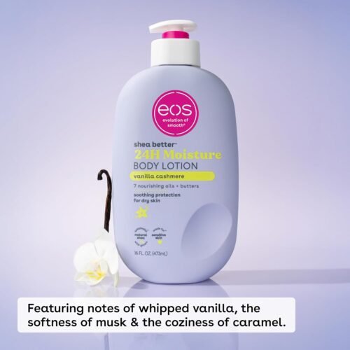 eos Shea Better Body Lotion Vanilla Cashmere, 24-Hour Moisture Skin Care, Lightweight & Non-Greasy, Natural Shea, Vegan, Vanilla Body Lotion, 16 fl oz - Image 3