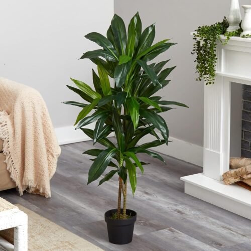 Nearly Natural 48in Dracaena Silk Plant (Real Touch) Green - Image 3