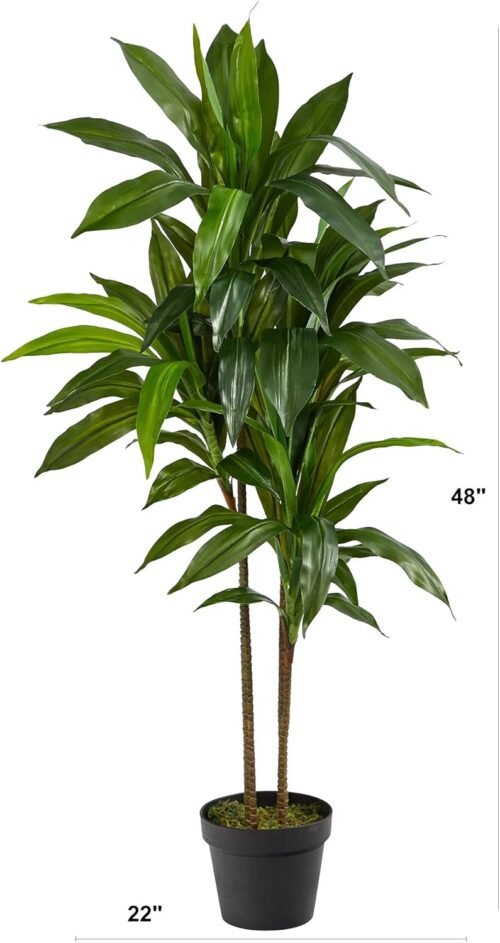 Nearly Natural 48in Dracaena Silk Plant (Real Touch) Green - Image 4