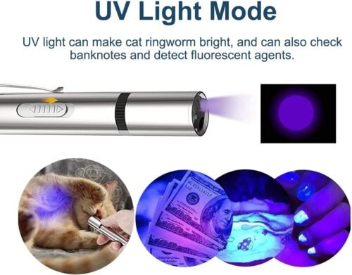 Cat Toys Laser Pointer for Indoor, Rechargeable, 7 Adjustable Wand Red Light Pet Interactive Cat Mouse Toys to Keep Busyfor Kitten Dog Chase Play - Image 4