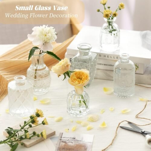 Glass Bud Vase Set of 32PCS Wedding Centerpieces for Tables,Mini Clear Bud Vases for Flowers,Small Flower Vases Suitable for Birthday Party,Anniversary,Wedding,Baby Shower (Clear, 32PCS) - Image 4