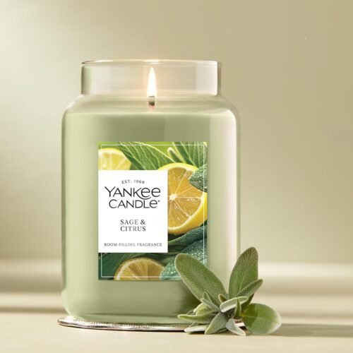 Yankee Candle Sage & Citrus Scented Candle, 22oz Large Jar with up to 150 Hour Burn Time, Great for gifting, Birthdays - Image 5