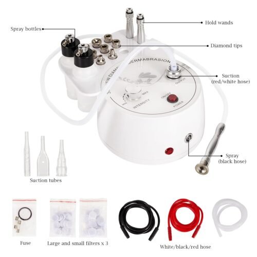3 in 1 Diamond Microdermabrasion Machine, Professional Microdermabrasion Device with Vacuum Spray, Beauty Facial Skin Care Dermabrasion Equipment for Salon Personal Home Use - Image 9