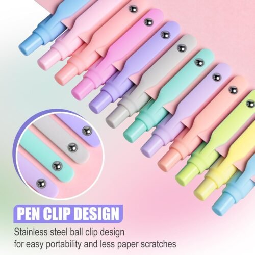 Gel Pens, 12 Pcs 0.5mm Fine Point Aesthetic Pens, Quick Dry No Smudge, Smooth Writing Comfortable Grip Pen, Cute Black Ink Journaling Pens for School Supplies Office Desk Accessories - Image 3