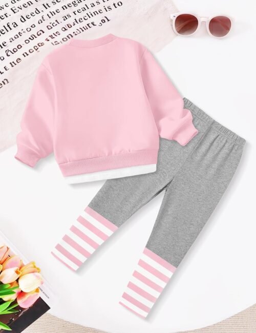 NAPU Little Girls Clothes 2Pcs Girls Outfits Pullover Sweatsuit Patchwork Striped Leggings Pants Set Fall Winter Clothes 3-7Y - Image 7