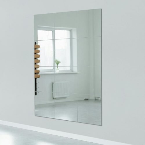 Ruomeng Home Gym Mirrors 12 Inch x 12Pcs Wall Mounted Mirror Glass Frameless Full Length Mirror Tiles for Home Gym, Bedroom, Door & Bathroom - Image 4