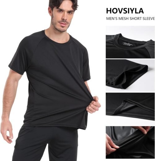1/5 Pack Running Shirts Men Sport Tops Dry Fit Gym Wicking Athletic T Shirts Breathable Cool Workout Shirts - Image 4