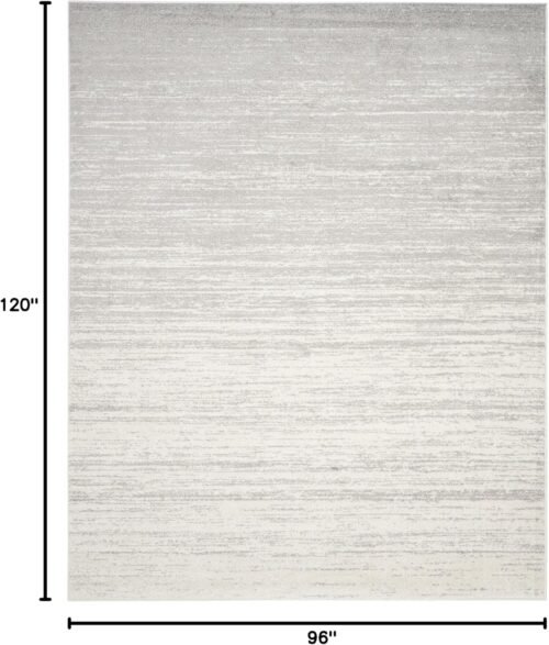 SAFAVIEH Area Rug 8x10 - Adirondack Collection - Large - Ivory & Silver, Modern Ombre Design, Non-Shedding & Easy Cleaning, Ideal for Living Room, Bedroom, Office, Dining Space (ADR113B) - Image 3
