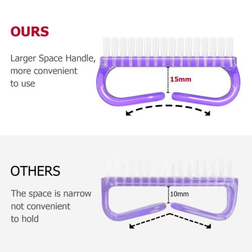 Handle Grip Nail Brush, Nail Brushes Hand Fingernail Brush Cleaner Scrubbing Kit Pedicure for Toes and Nails Men Women (4 Pack) - Image 3