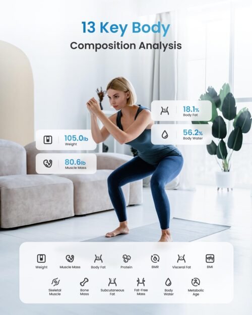 RENPHO Smart Scale for Body Weight, Digital Bathroom Scale BMI Weighing Bluetooth Body Fat Scale, Body Composition Monitor Health Analyzer with Smartphone App, 400 lbs - Elis 1 - Image 4