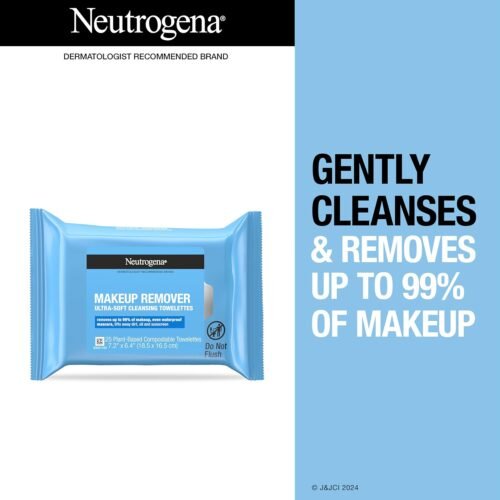 Neutrogena Makeup Remover Wipes Singles, Individually Wrapped Face Wipes, Daily Facial Cleanser Towelettes, Gently Removes Oil & Makeup, Alcohol-Free Makeup Wipes, 20 ct - Image 3