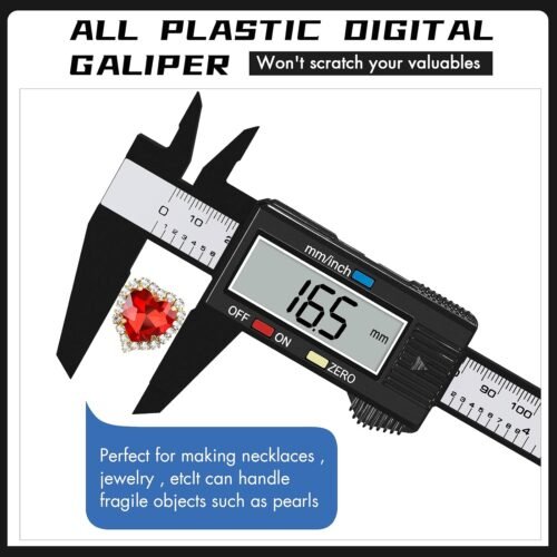 Electronic Digital Calipers, inch and Millimeter Conversion,LCD Screen displays 0-6" Caliper Measuring Tool, Automatic Shutdown, Suitable for DIY/Jewelry Measurement (New150mm Black Plastic) - Image 10