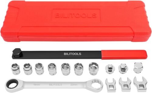 BILITOOLS 15-Piece Universal Serpentine Belt Tool Set, Ratcheting Serpentine Belt Tensioner Tool Kit - Image 8