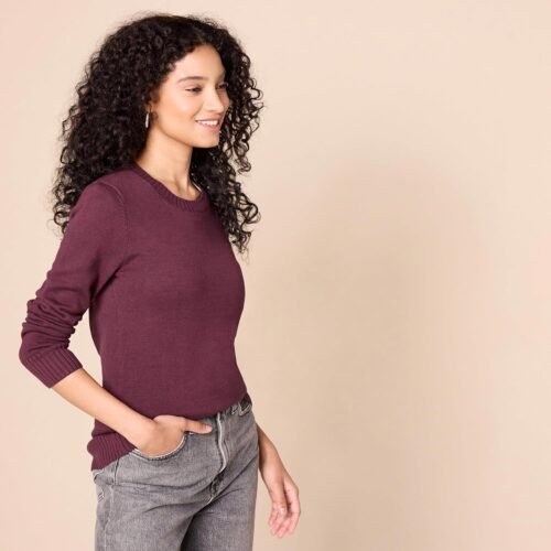 Amazon Essentials Women's Crewneck Sweater, 100% Cotton, Plus Size Available - Image 3