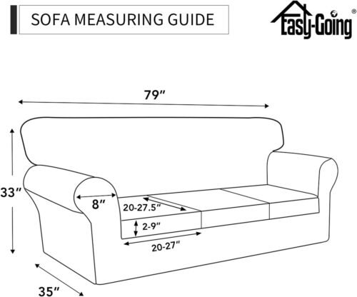Easy-Going 4 Pieces Stretch Soft Couch Cover for Dogs - Washable Sofa Slipcover for 3 Separate Cushion Couch - Elastic Furniture Protector for Pets, Kids (Sofa, Dark Gray, Large) - Image 6