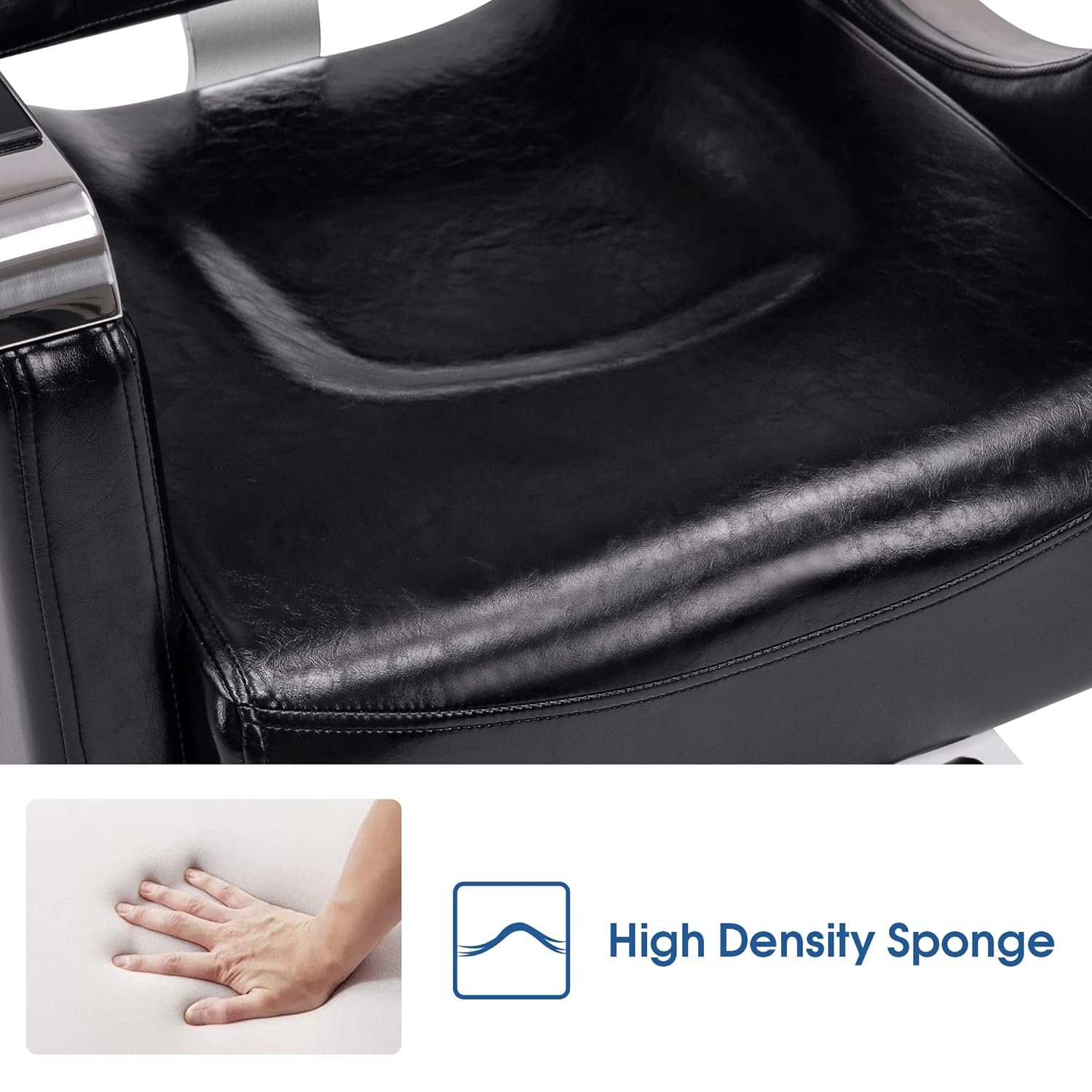 BarberPub Barber Chair Reclining Salon Chair for Hair Stylist, Antique Hair Spa Salon Styling Beauty Equipment 8132 (Black) - Image 9