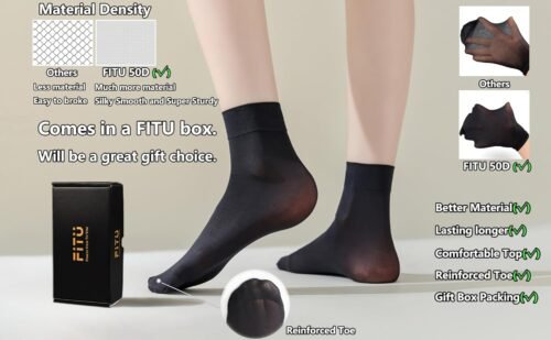 Women's 10-24 Pairs (in Gift Box) Ankle High Sheer Nylon Socks Soft Tight Hosiery with Reinforced Toe - Image 3