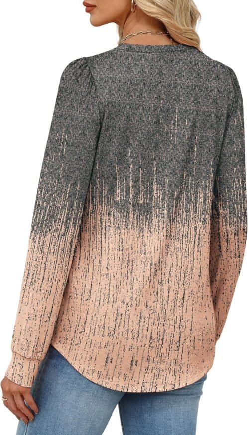 Alaroo Womens Long Sleeve Shirts 2025 Fall Tunic Tops Crewneck Blouses Print - Image 6