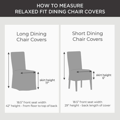 SureFit Home Décor Duck Solid Long Full Length Dining Room Chair One Piece Slipcover, Relaxed Fit, 100% Cotton, Machine Washable,Natural Color - Image 6