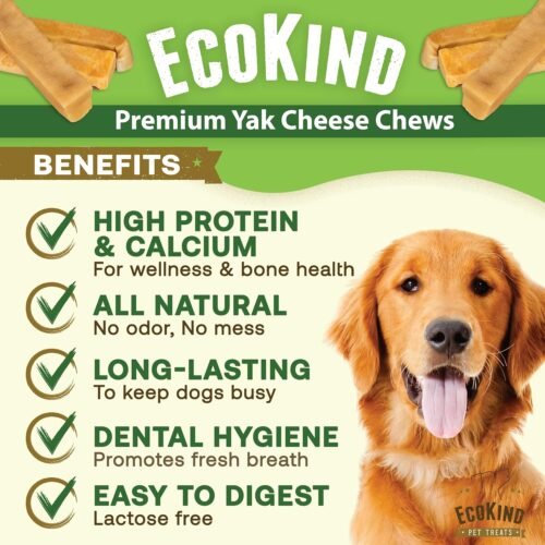 EcoKind Premium Gold Yak Cheese Himalayan Dog Chews, Dog Treats Large Breed, All Natural, High Protein Dog Chew, Cheese, Large - 12+ Chews (3 lbs) - Image 3