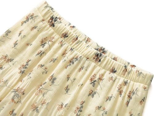 NASHALYLY Women's Chiffon Elastic High Waist Pleated A-Line Flared Maxi Skirts - Image 4