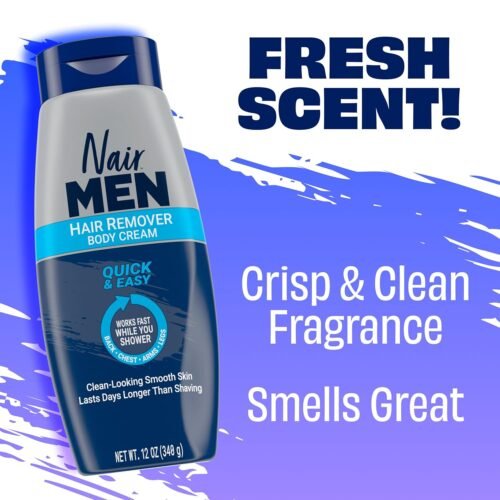 Nair Men Body Cream Hair Remover, Body Hair Removal Cream, 12 oz - Image 3