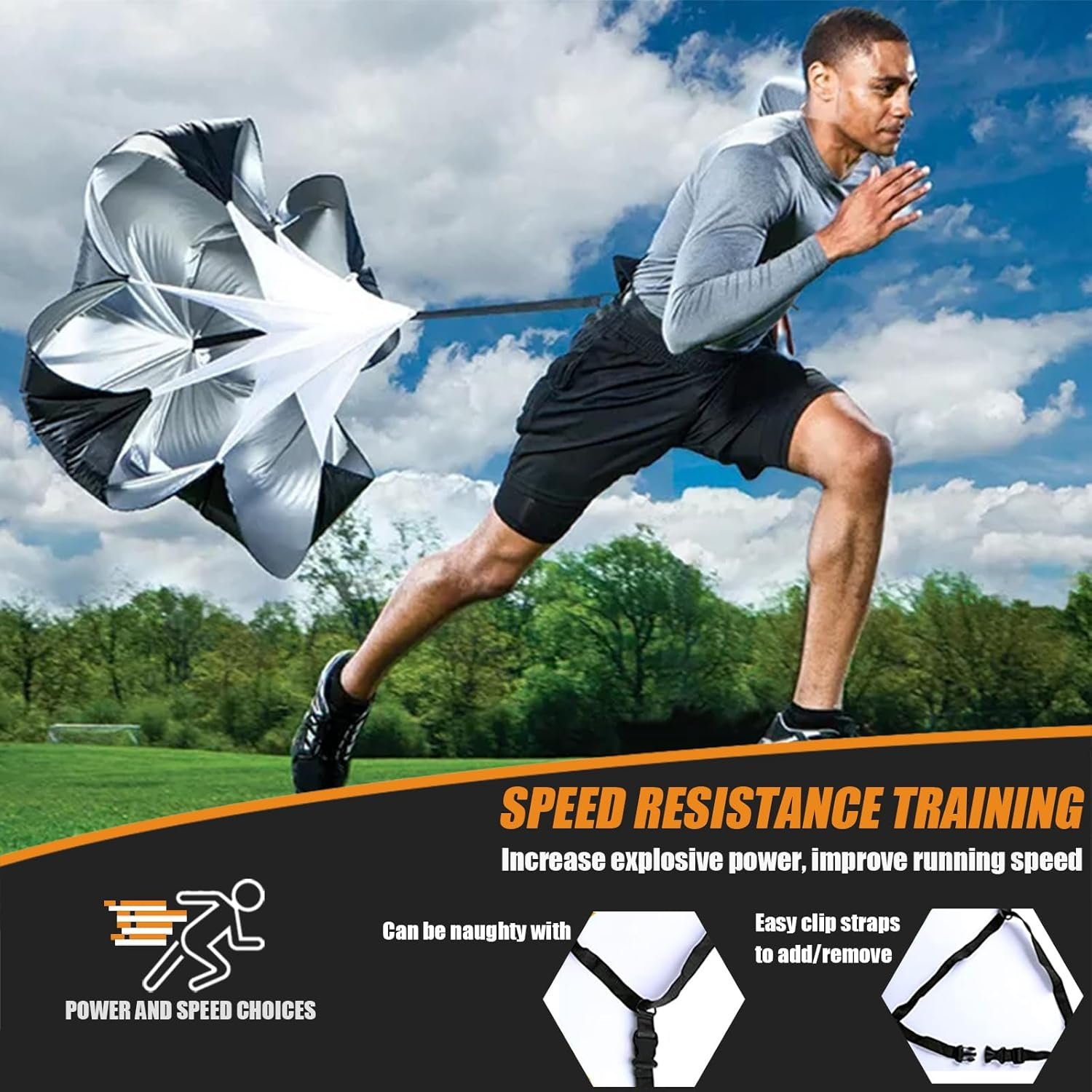 Football Training Equipment | Speed Agility Training Set, Including 1 Agility Ladder, 4 Steel Piles,12 Disc Cones,1 Resistance Umbrella .| for Athletes/Sports Including Football & Basketball - Image 4