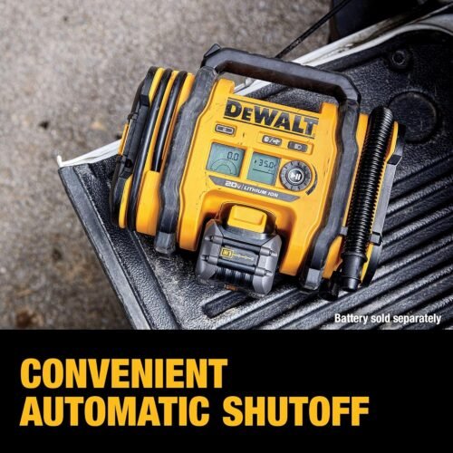 DEWALT Tire Inflator Portable Air Compressor 20V MAX, Air Pump with Automatic Shut Off, LED Light, Tool Only (DCC020IB) - Image 8