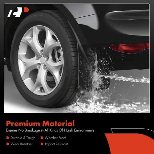 A-Premium 4 Pcs Black Universal Splash Guards Mud Flaps Mudflaps Mudguard Fender Flares for Car Pickup Truck SUV with Hardware Front and Rear - Image 3