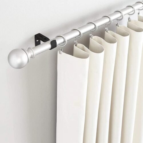 Premium Curtain Rod Brackets - 2 Pack Adjustable Wall Mounts, Curtain Rod Holders for 1 Inch Rod (Black) - Image 3