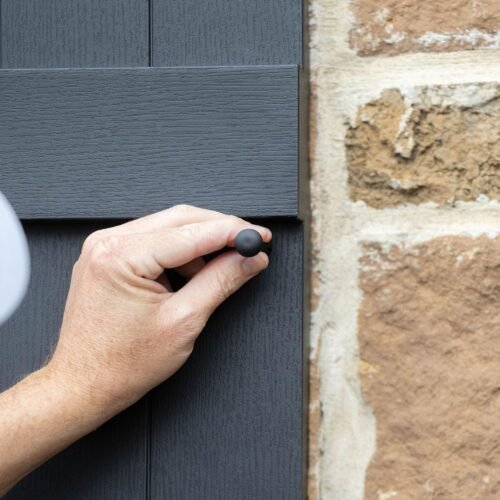 14 3/4"W x 55"H Lifetime Vinyl, Standard Two Equal Panels, Raised Panel Shutters, w/Installation Shutter-Lok's & Matching Screws (Per Pair), Black - Image 11