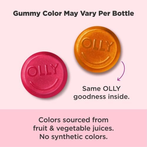 OLLY Undeniable Beauty Gummy, For Hair, Skin, Nails, Biotin, Vitamin C, Keratin, Chewable Supplement, Grapefruit, 30 Day Supply - 60 Count - Image 3