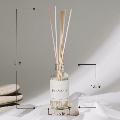 Sweet Water Decor Salt & Sea Reed Diffuser Set - Sea Salt Citrus & Musk Amber Scent Diffuser - Reed Diffusers for Home with Long Lasting Fragrance - Non-Toxic Oil Reed Diffuser - Made in the USA - Image 7