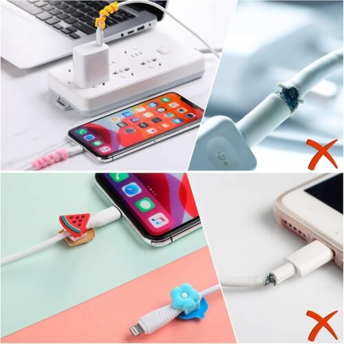 Flutesan 40 Pieces Phone Protect Accessory Charging Cable Protectors Cute Charger Protectors Cord Saver USB Charger for Cellphone Data Lines, Various Styles - Image 4