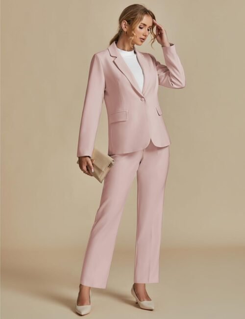 luvamia Women's Two Piece Sets Pants Suits Dressy Business Casual Outfits Professional Blazer Pantsuits Set Work Office - Image 8