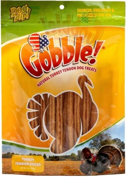 Gobble! 6-Inch Turkey Tendon Sticks for Dogs, Made in USA, 6 oz. (170g) Reseal Value Bags, All-Natural Hypoallergenic Dog Chew Treat |Sourced, Processed & Packaged in The USA | (22-25 Pieces) - Image 3