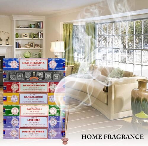 Satya Incense Gift Set Nag Champa, Super hit, Dragon's Blood, Sandalwood, Patchouli, Lavender, Positive Vibes, 15 g - Image 4