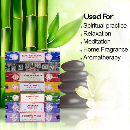 Satya Incense Gift Set Nag Champa, Super hit, Dragon's Blood, Sandalwood, Patchouli, Lavender, Positive Vibes, 15 g - Image 5