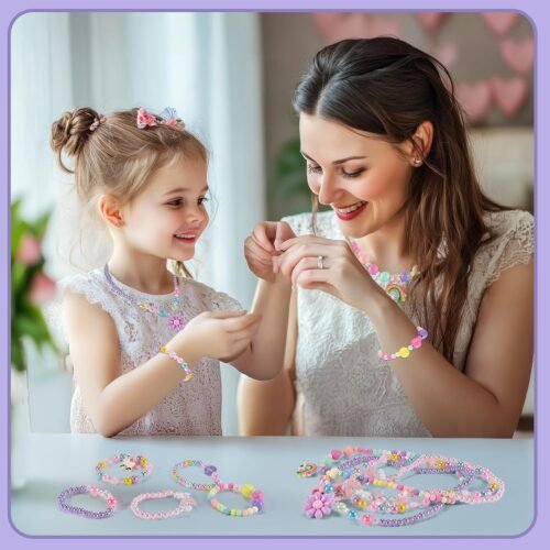 10pcs Kids Jewelry for Girls -5 Necklaces, 5 Bracelets, Little Girls Jewelry Kids Mermaid Necklace for girls, Toddler Jewelrys Necklace Birthday Christmas Gift Age 3 4 6 8 - Image 5