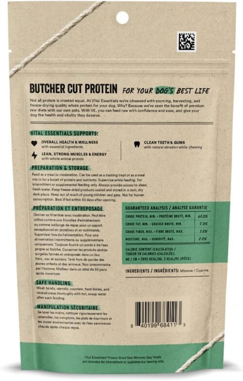 Vital Essentials Minnows Dog Treats, 1 oz | Freeze-Dried Raw | Single Ingredient | Premium Quality High Protein Training Treats | Grain Free, Gluten Free, Filler Free - Image 3