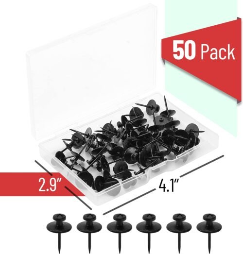 Mr. Pen- Double Headed Picture Hanging Nails, 50 Pack, Black, Push Pins for Wall - Image 3