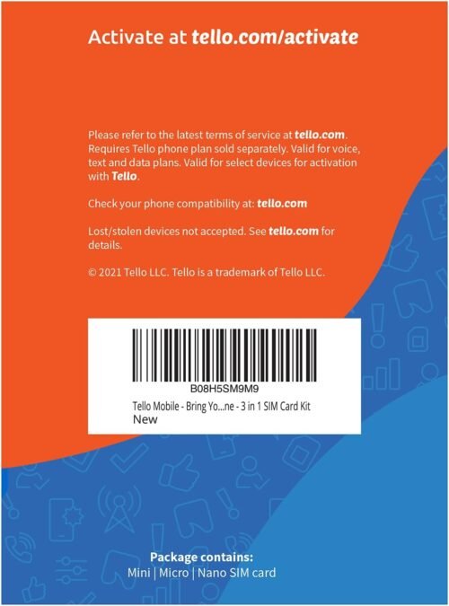 Tello Mobile - US Prepaid SIM Card (3 in 1) | Bring Your Own Phone Kit | Phone Plans Starting at $5/mo up to $25/mo | Nation-Wide 4G LTE/5G Coverage - Image 4