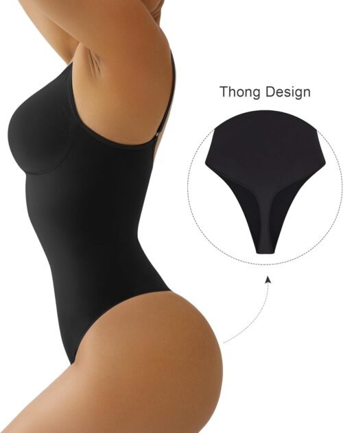 SHAPERX Women's Shapewear Bodysuit Tummy Control Body Shaper Seamless Sculpting Snatched Waist Body Suit - Image 3