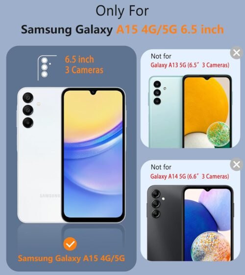 FNTCASE for Galaxy A15-5G Phone Case: Samsung Galaxy A15 5G Dual Layer Protective Heavy Duty Cover Shockproof with Non Slip Textured Back - Military Protection Bumper Tough - 6.5inch Black - Image 3