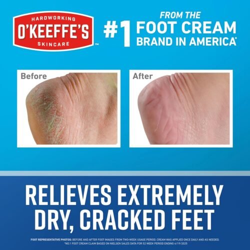 O'Keeffe's for Healthy Feet Foot Cream - 3.2 oz Jar (2 Pack) - Guaranteed Relief for Extremely Cracked, Dry Feet, Repairing Skincare, Instantly Boosts and Retains Moisture Levels - Image 3