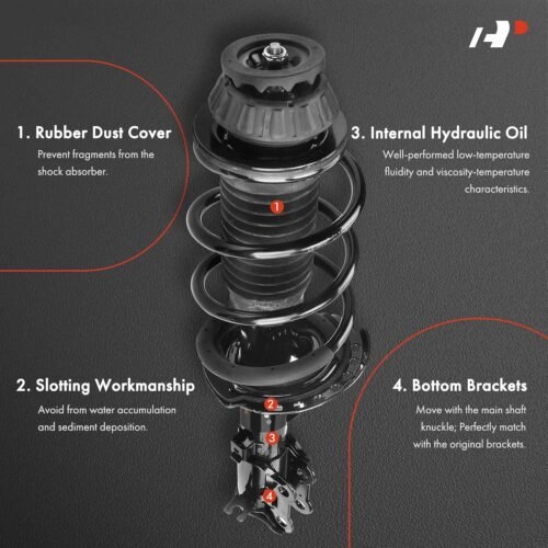 A-Premium Set (4) Front and Rear Complete Shock Absorber Strut & Coil Spring Assembly Compatible with Hyundai Accent 2012 2013 2014 2015 2016 2017, Driver and Passenger Side - Image 4