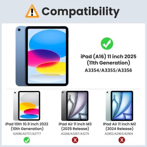MoKo Case for iPad (A16) 11th Generation 11 Inch 2025, iPad 10th Generation 10.9 inch 2022, Slim Stand Protective Cover with Hard PC Translucent Back Shell Cover, Support Touch ID, Navy Blue - Image 3