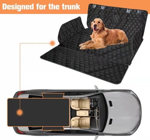 PETICON SUV Cargo Liner for Dogs, Waterproof Pet Cargo Cover Dog Seat Mat for SUVs Sedans Vans with Bumper Flap Protector, Non-Slip, Large Size Universal Fit, Black - Image 3